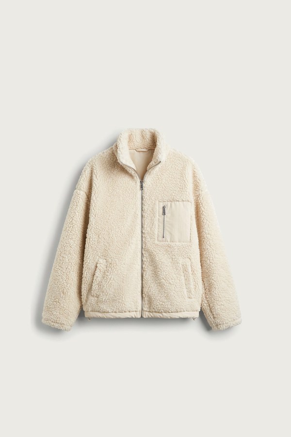 Ekru sherpa ceket