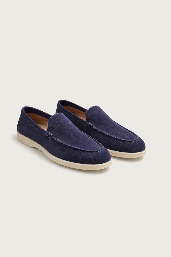 Lacivert süet loafer