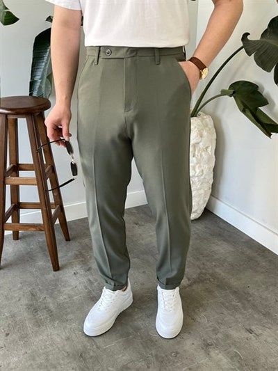 Boyfriend Mint Yeşili Kumaş Pantolon