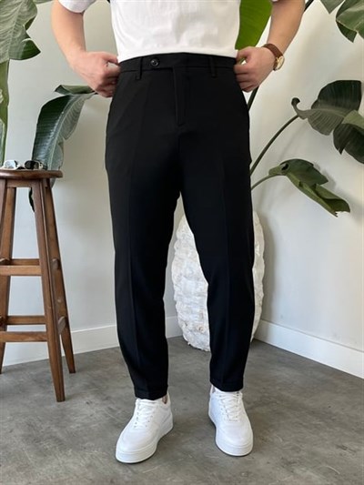 Boyfriend Siyah  Kumaş Pantolon