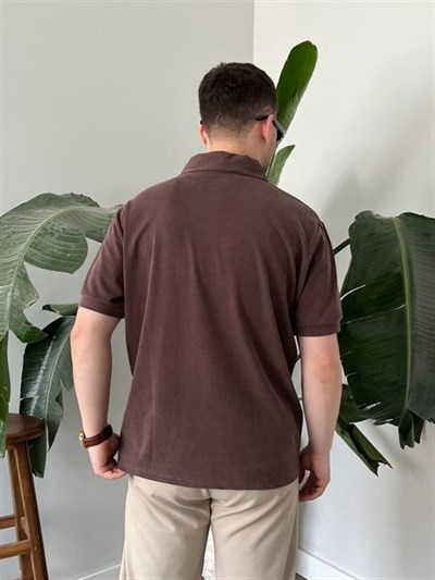 Kahverengi Modal Kumaş Basic Tişört