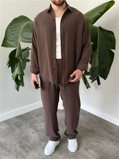 Kahverengi Premium Modal Oversize Takım