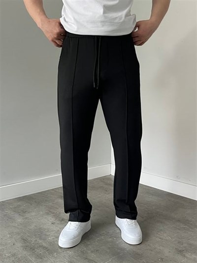 Krep Kumaş Baggy Pantolon Siyah