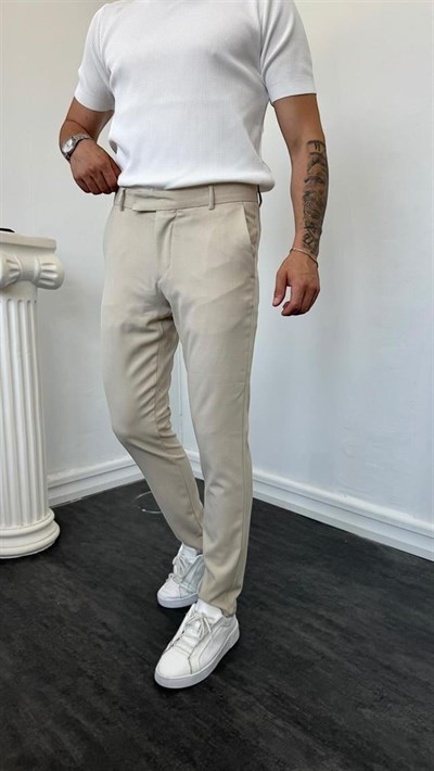 LM Klasik Slimfit Kumaş Pantolon Krem