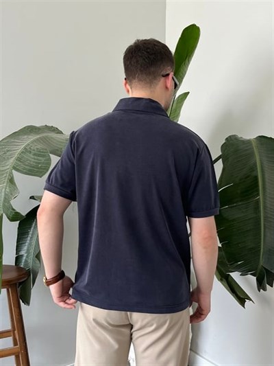 Lacivert  Modal Kumaş Basic Tişört
