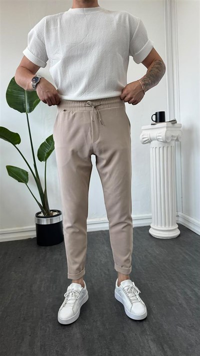 MR Duble Paça Jogger Krem