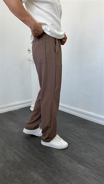 MR Kalın Fitilli Baggy Pantolon Vizon