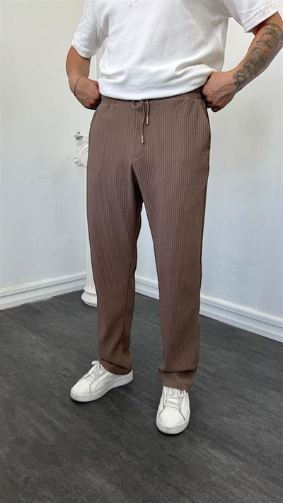 MR Kalın Fitilli Baggy Pantolon Vizon
