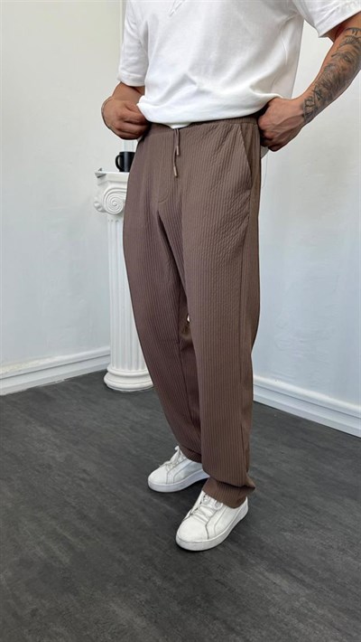 MR Kalın Fitilli Baggy Pantolon Vizon