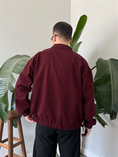 Oversize Bordo  Bomber Ceket