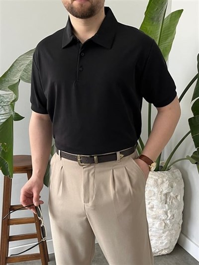 Siyah  Modal Kumaş Basic Tişört