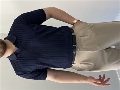 Hemşire Yaka Triko Tshirt Lacivert