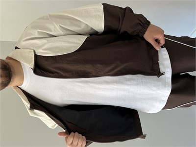 Paraşüt Kumaş Eşofman Takımı Kahverengi
