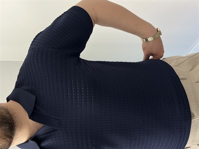 Premium Dokulu Delikli Örme Triko Lacivert