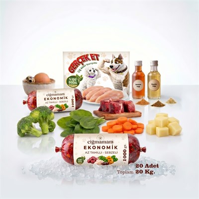 Ekonomik Barf Köpek Maması 20 Kg - 1000 g x 20