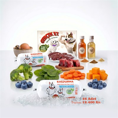 Kavurma Pişmiş Barf Köpek Maması 12.4 Kg - 271 g x 46