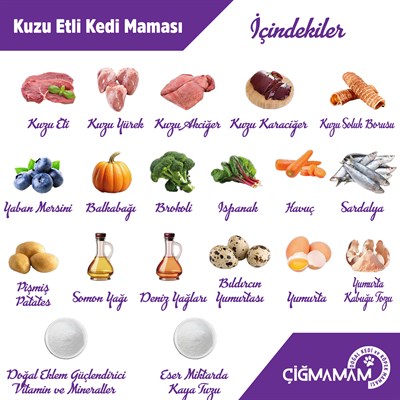 Kuzu Etli Tahılsız Barf Kedi Maması 8 Kg - 1000 g x 8