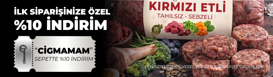 Çiğmamam Barf ile ilk çiğ mama siparişinizde yüzde 10 indirim!