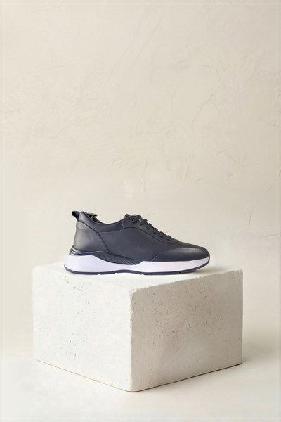 Karaden 1943 Erkek Hakiki Deri Siyah Sneaker & Spor Ayakkabı