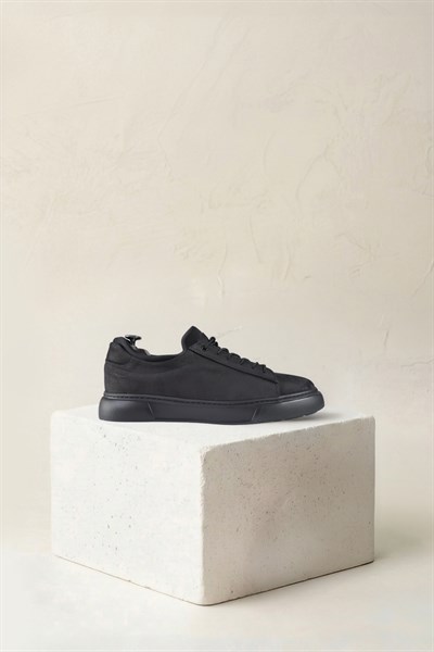 Karaden 1943 Erkek Hakiki Nubuk Deri Siyah Sneaker & Spor Ayakkabı