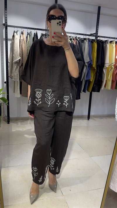 Botanica Keten  Nakışlı Takım
