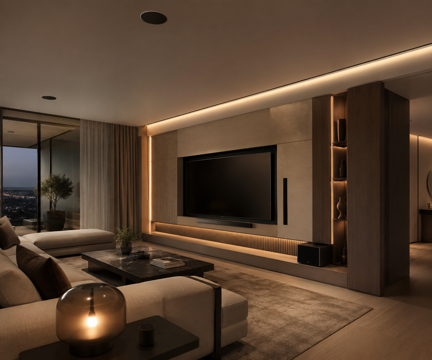 Premium mimari ses, görüntü sistemi ve ev sineması planlama konsepti