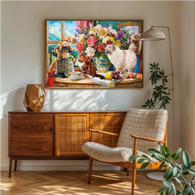 KS-20794 PUZZLE 1000 FAMILY CATS NEAR THE WINDOW 6