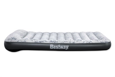 KZLD-BW67834 EV YATAK FLOK BEYAZ+POMPALI 188X99CM 3