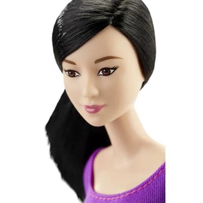 MATE-DHL84 BARBIE SONSUZ HAREKET BEBEGI SIYAH SACLI 6