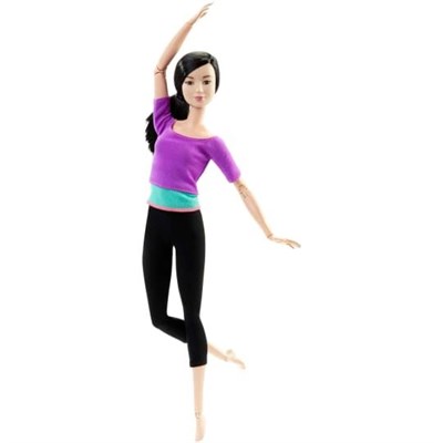 MATE-DHL84 BARBIE SONSUZ HAREKET BEBEGI SIYAH SACLI 6