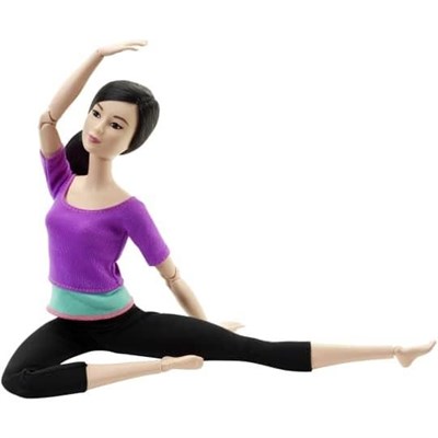 MATE-DHL84 BARBIE SONSUZ HAREKET BEBEGI SIYAH SACLI 6
