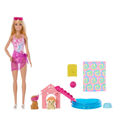 MATE-JBF35 BARBIE KOPEKCIKLE HAVUZ PARTISI OYUN SETI 4