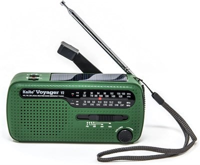 Kaito Voyager V2 En İyi NOAA Taşınabilir Güneş Enerjili/El Kranklı AM/FM Radyo