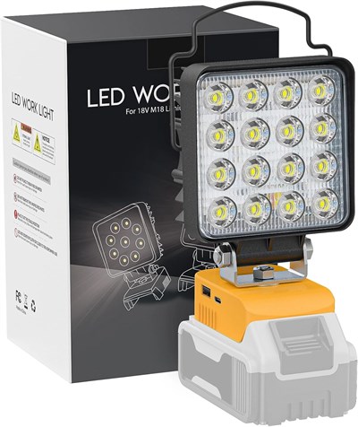 LIVOWALNY Kablosuz LED Çalışma Lambası, Dewalt 20V Batarya ile Uyumlu, 112W
