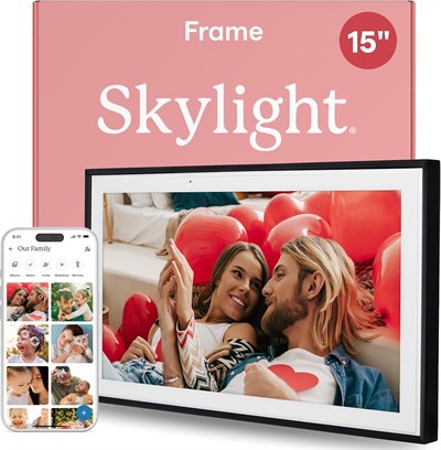 Skylight 15 Inc Dijital Resim Çerçevesi - Dokunmatik - Telefon Kontrollü, Siyah