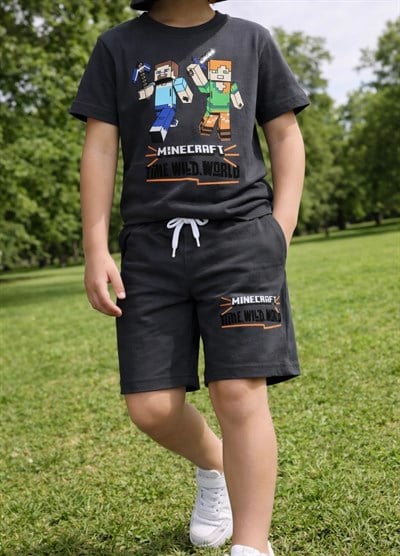Antrasit Erkek Çocuk Tshirt-Şort Takım