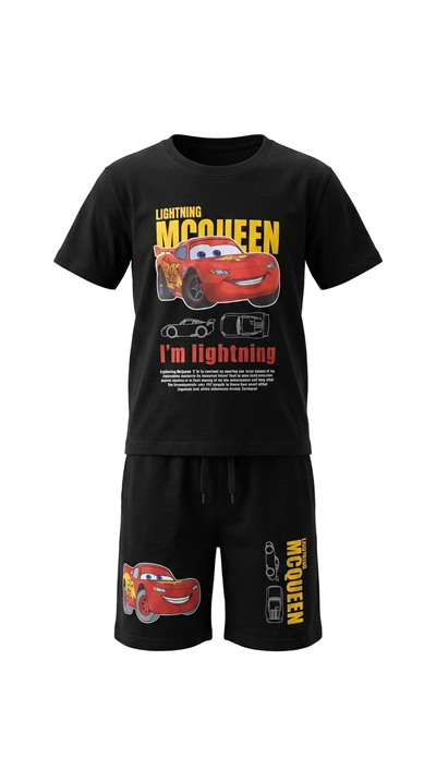 Siyah Erkek Çocuk Tshirt-Şort Takım
