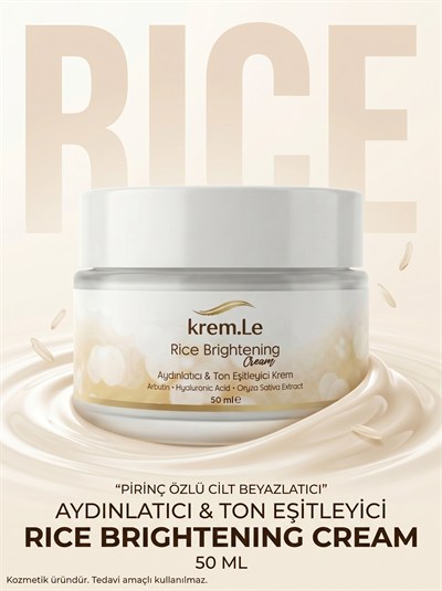 Pirinç Özlü Cilt Beyazlatıcı Aydınlatıcı Ton Eşitleyici Bakım Kremi | Rice Brightening Cream 50ml