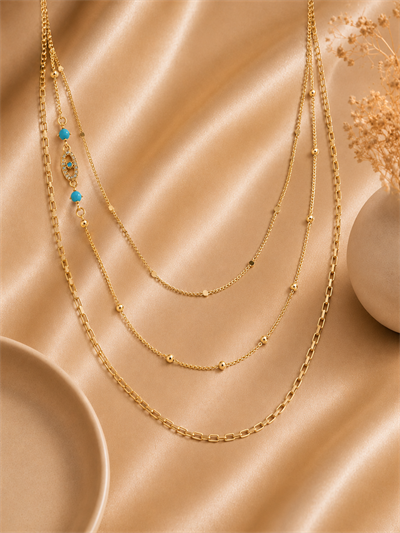 Aqua Layers Gold Kolye