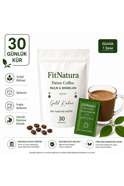 Inülin & Bromelain Gold Detox Coffee – 30 Günlük Kür -