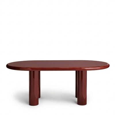 6 Kişilik Modern Tasarım Bordo Yemek Masası