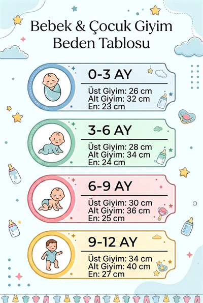 Bebek Takım Ayıcık Figürlü %100 Pamuk