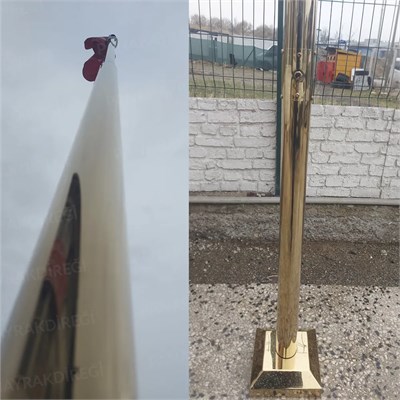 11 Metre İnox 304 Kalite Paslanmaz Krom Çelik Titanyum Gold Bayrak Direği