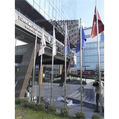 4 Metre İnox 304 Kalite Paslanmaz Krom Çelik Standart Bayrak Direği