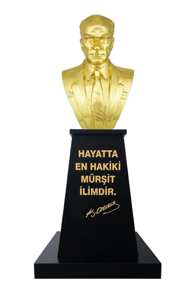 Atatürk Büstü (100cm Pirinç)+ Kaide (120cm)+ Alt Tabla Lise Modeli