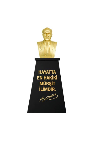 Atatürk Büstü (55cm Pirinç)+ Kaide (100cm) İlkokul Modeli