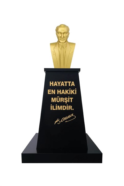 Atatürk Büstü (60cm Fiber)+ Kaide (120cm)+ Alt Tabla Lise Modeli