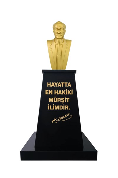 Atatürk Büstü (70cm Alüminyum)+ Kaide (120cm)+ Alt Tabla Lise Modeli
