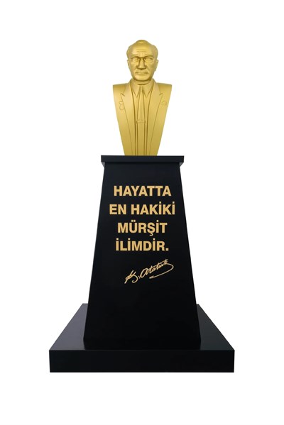 Atatürk Büstü (70cm Fiber)+ Kaide (120cm)+ Alt Tabla Lise Modeli