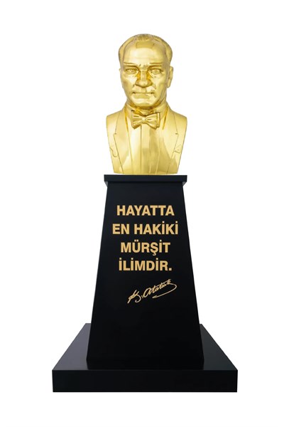 Atatürk Büstü (85cm Pirinç)+ Kaide (120cm)+ Alt Tabla Lise Modeli